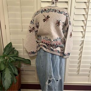 Vintage wool patterned garden sweater